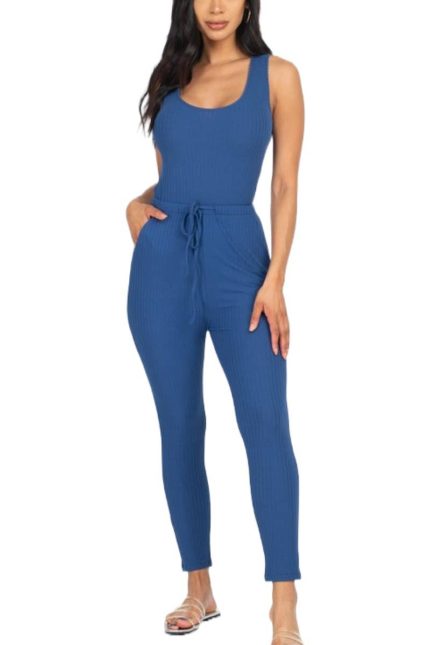 Fitted Drawstring Jumpsuit