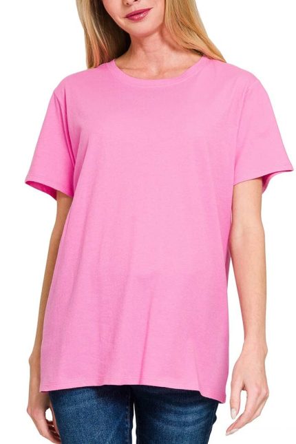 Cotton Boyfriend Round Neck Tee
