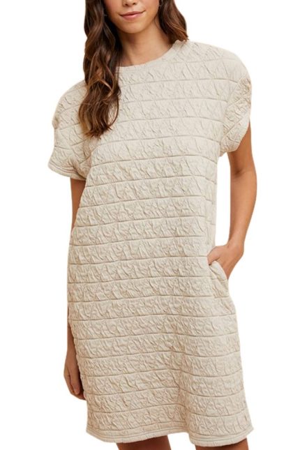 Quilted Drop Shoulder Mini Dress