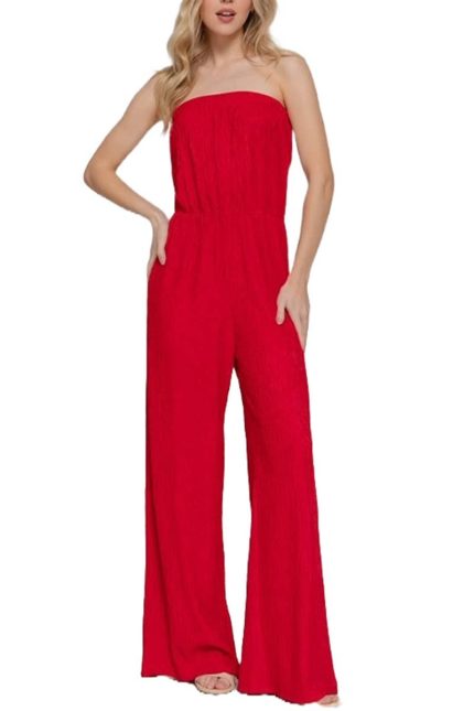 Crinkle Knit Tube Jumpsuit