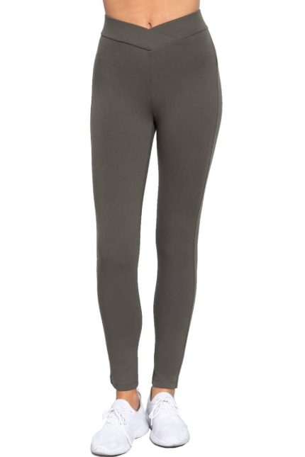 Seagull Shaped Elastic Waist Skinny Ponte Pants