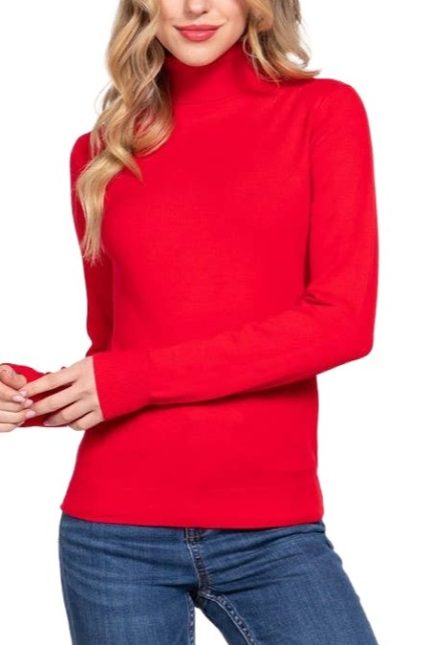 Long Slv Turtle Neck Basic Viscose Sweater