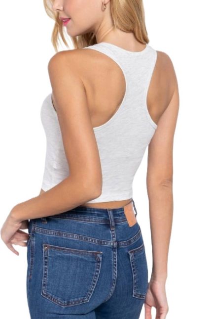 Racerback Cotton Spandex Jersey Crop Tank Top