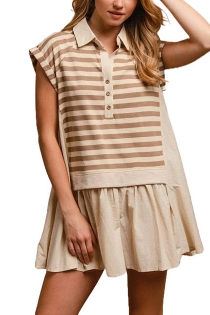 Stripes And Poplin Mix And Match Dress