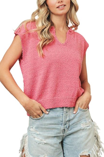Popcorn Textured Sleeveless Top