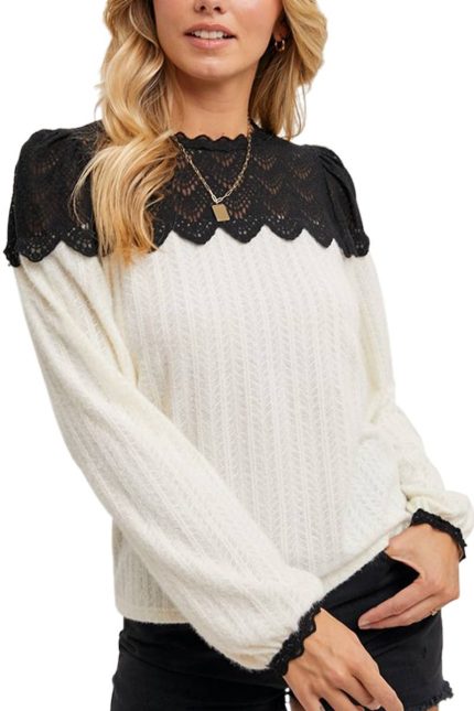 Lace Trimmed Blouse