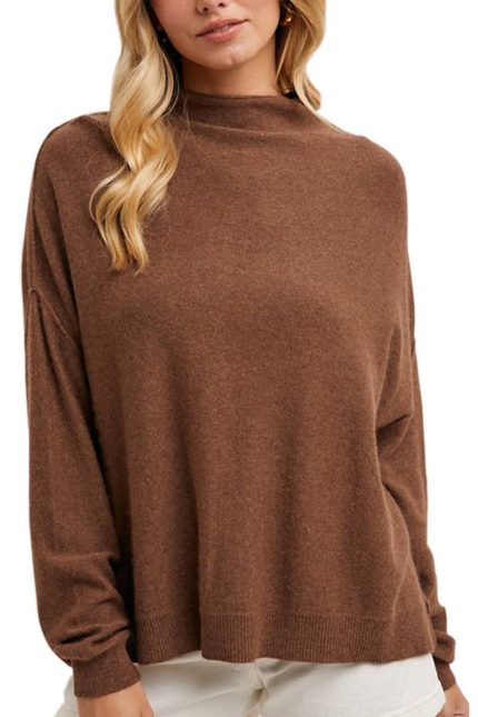 Oversized Slouch Neck Knit Sweater