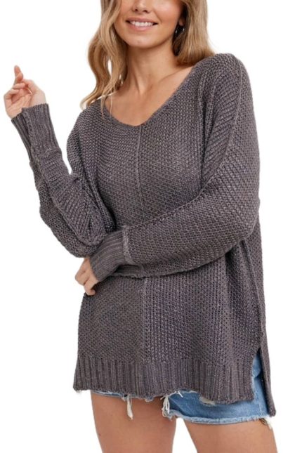 Reverse Seam Loose Fit Sweater