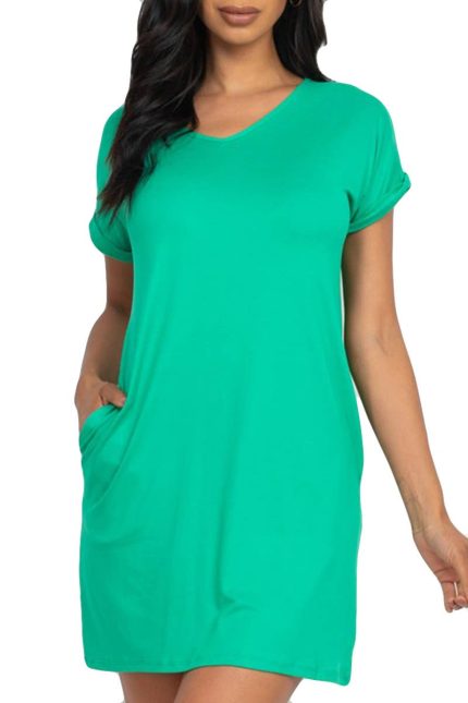 Cap Sleeve Pocket Mini Dress