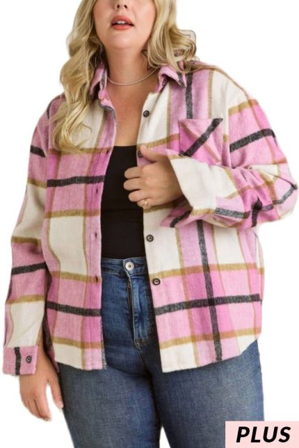Plus Size Plaid Flannel Shacket