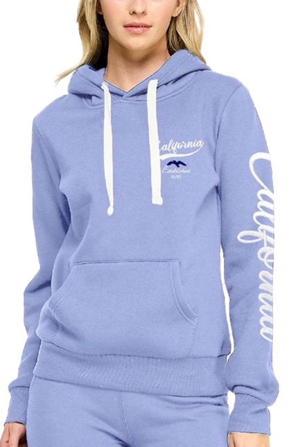 Fleece Pullover Hoodie With California