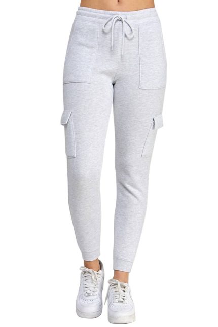 Fleece High Rise Cargo Jogger Pants