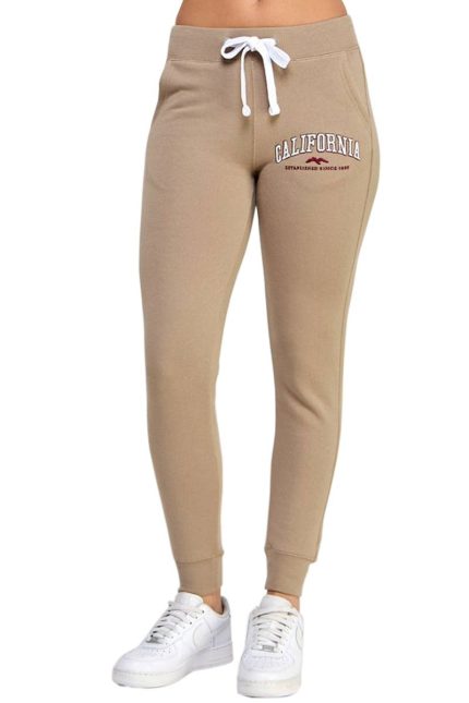 Fleece Basic Sweatpants With California Emb