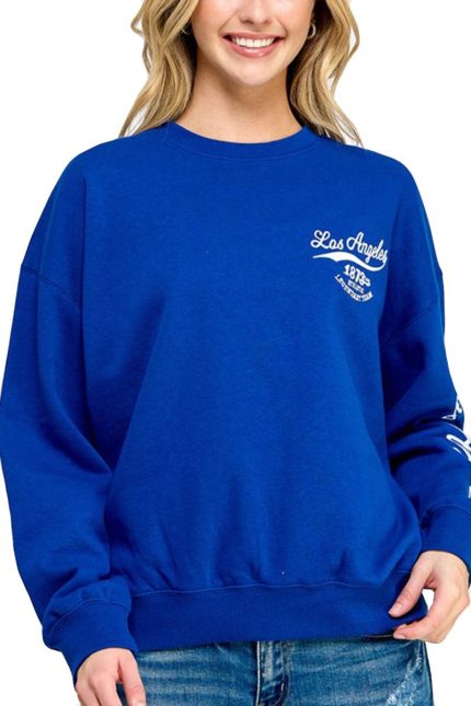 Fleece Relaxed Fit Sweatshirt With Embroidery