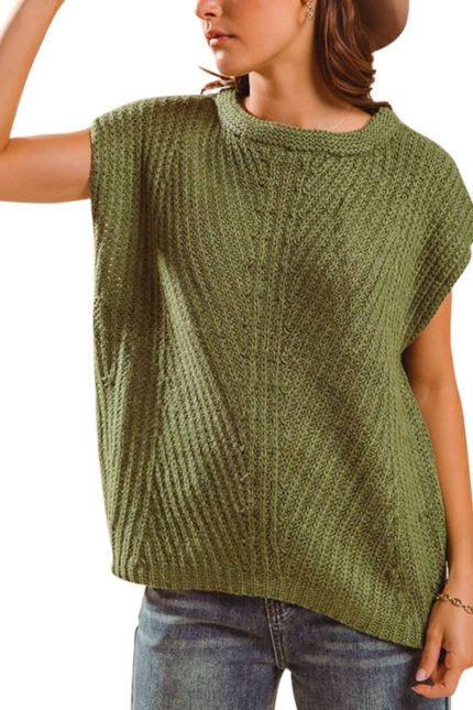 Loose Fit Sweater Vest Top