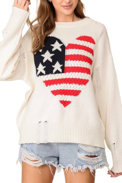 Heartland Usa Distressed Sweater