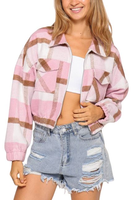 Fall Vibes Plaid Print Jacket