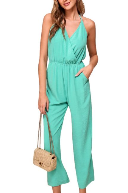 Brooklyn Airflow Halter Surplice Jumpsuit