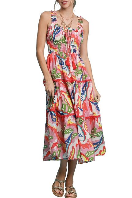 Colourful Printed Maxi Dress