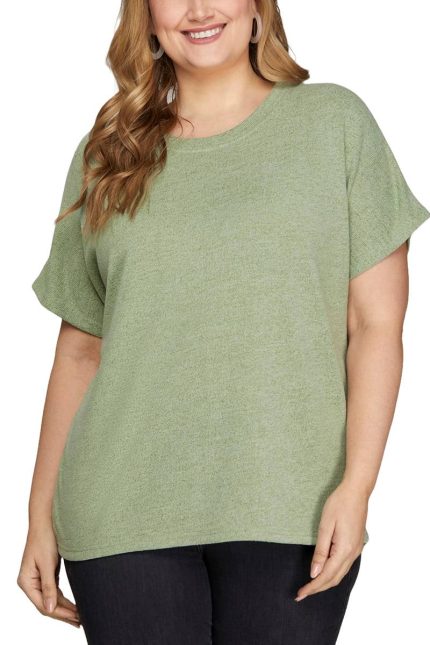 Plus Round Neck Knit Top