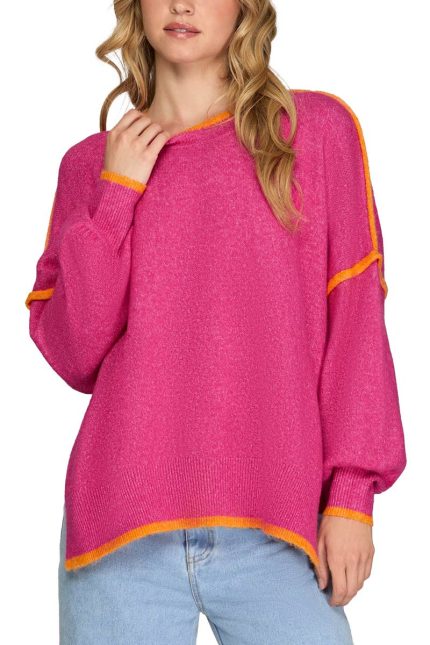 Long Sleeve Contrast Sweater Top