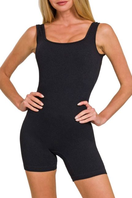 Seamless Body-contouring Fit Ribbed Body Suit