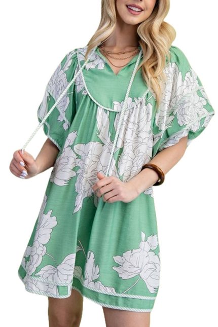 Floral Print Babydoll Dress