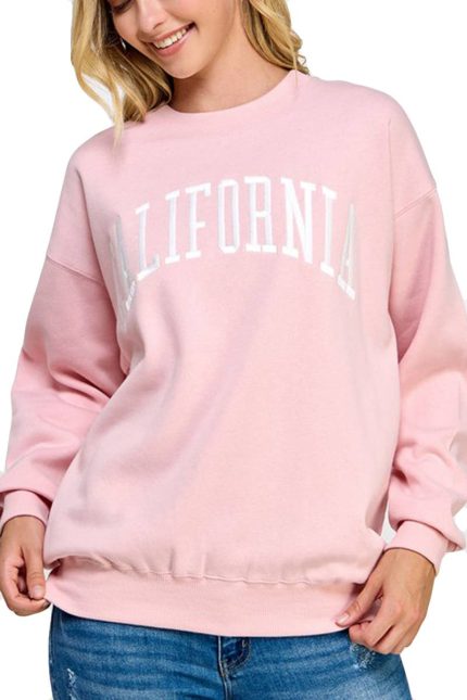Fleece Basic Sweatshirt With Ca Emb