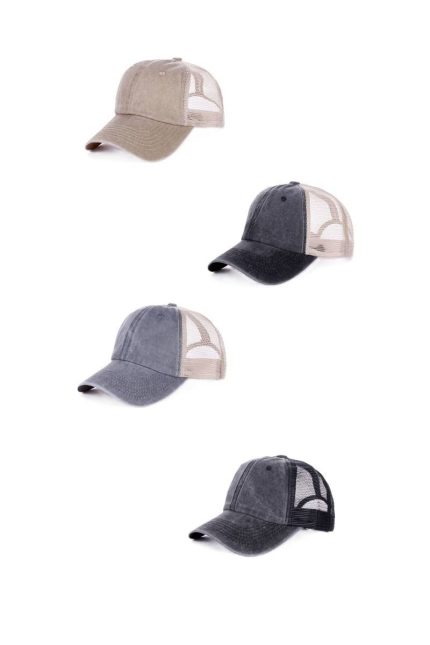 Vintage Washed Adjustable Mesh Cap Hat