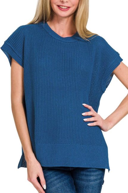 Oversized Crew Neck Sweater Vest