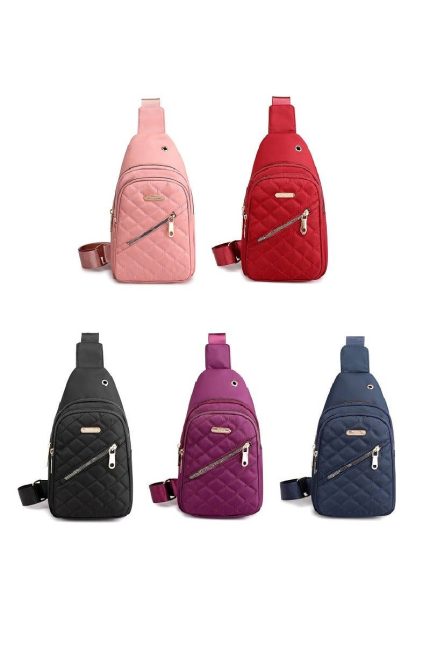 Quilted Multi-pocket Crossbody Sling Bag