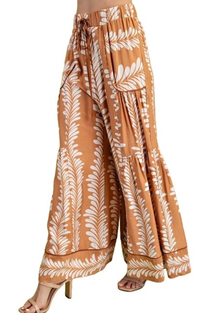 Printed Voluminous Wide Leg Pants