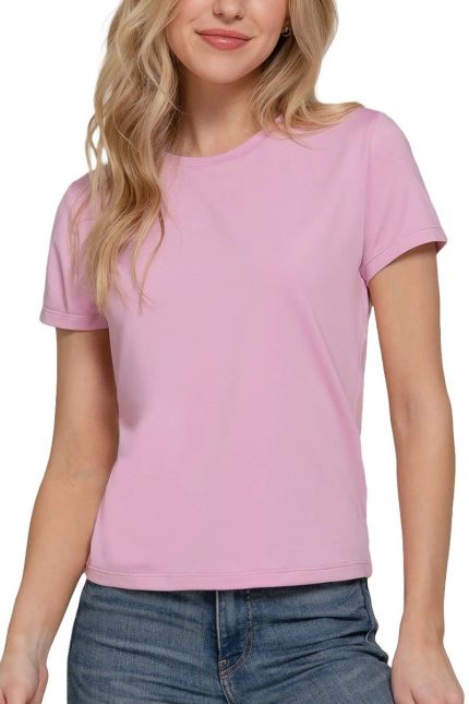 Short Slv Round Neck Ity Knit Top