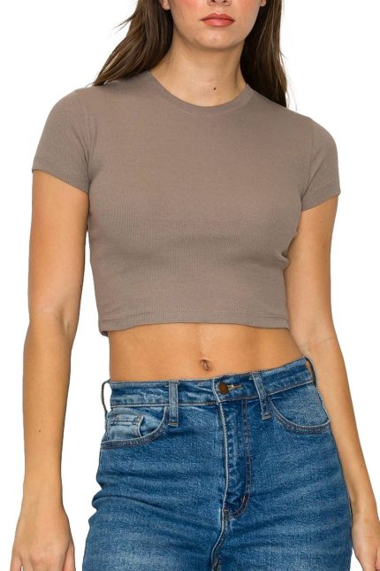 Cropped Short Sleeve T Shirt