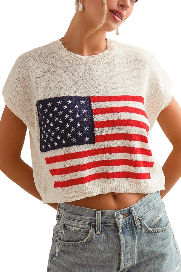 Fourth Of July American Flag Top