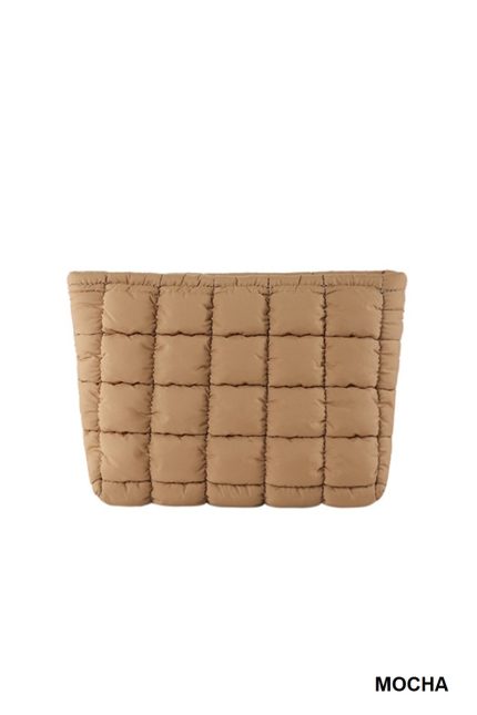 Quilted Cosmetic Makeup Pouch Clutch Bag