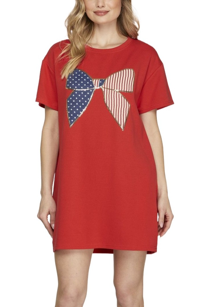 Short Sleeve Round Neck Knit Dress