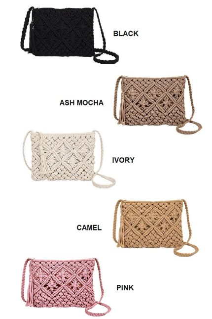 Woven Bohemian Tassel Crochet Shoulder Bag