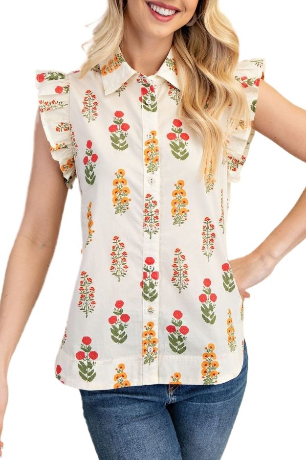 Floral Button Up Top
