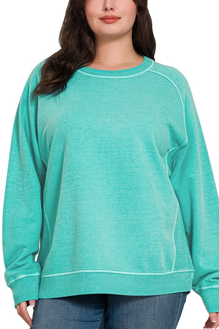 Plus F/terry Pigment Dye & Enzyme Washing Pullover