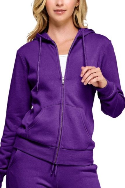 Basic Fleece Zip Up Hoodie