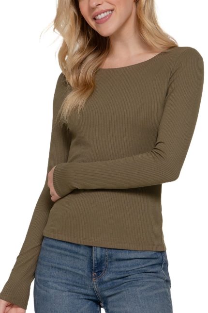 Long Slv Round Neck Double Layer Tee