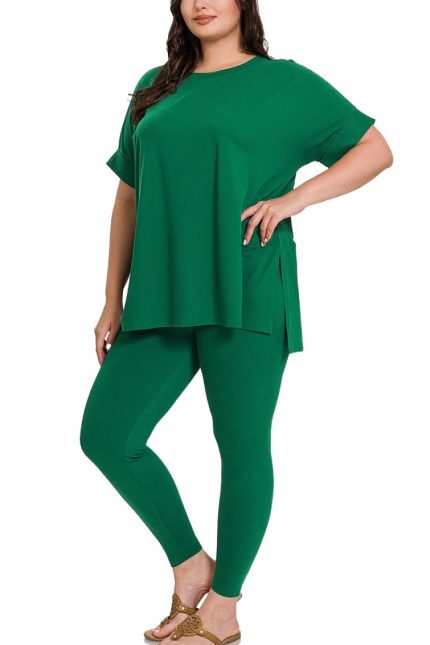 Plus Brushed Dty Microfiber Loungewear Set