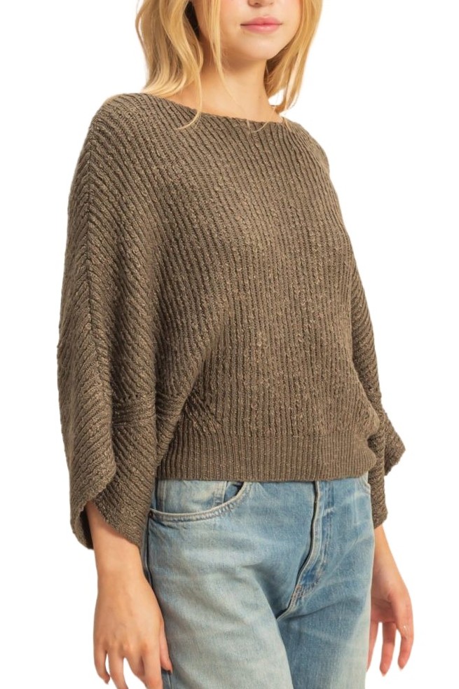 Boat Neck Knit Sweater