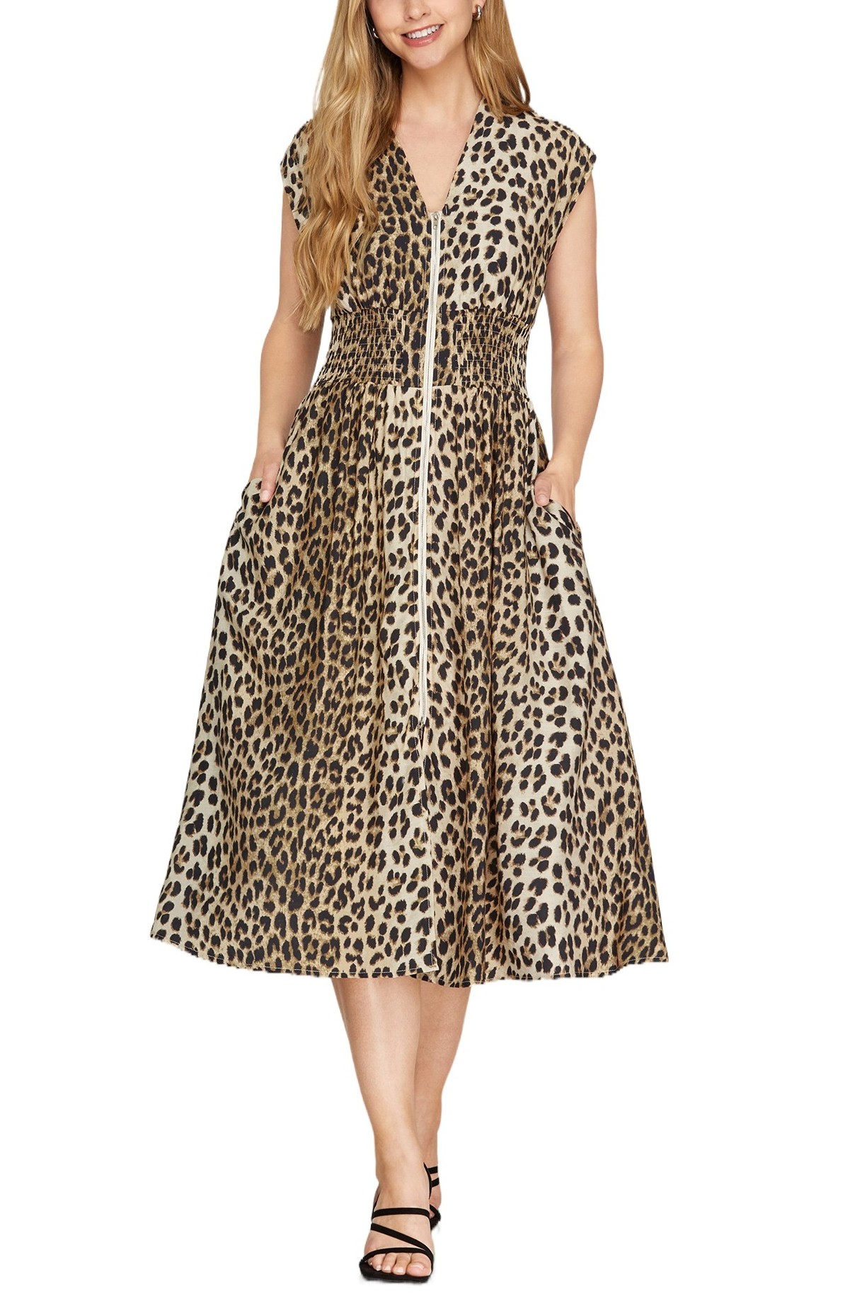 Animal Printed Midi Dress