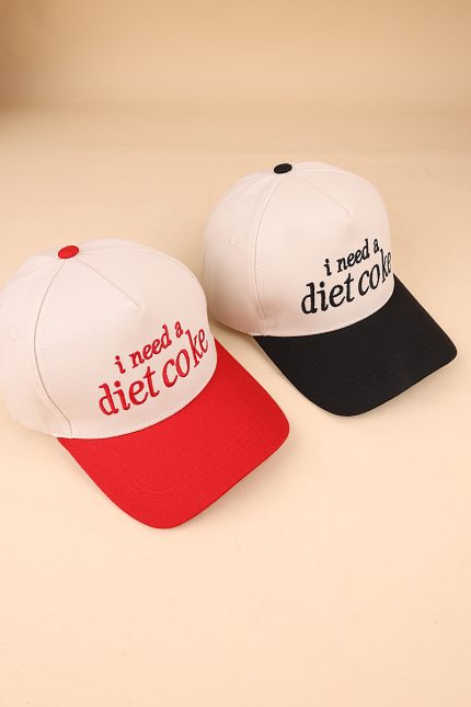 I Need A Diet Coke Two Tone Canvas Cotton Cap