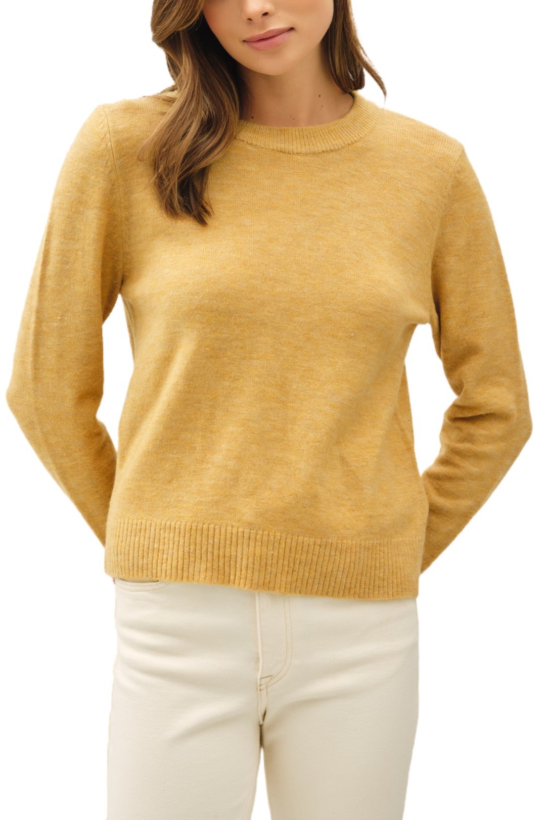 Wool Blended Basic Crewneck Sweater