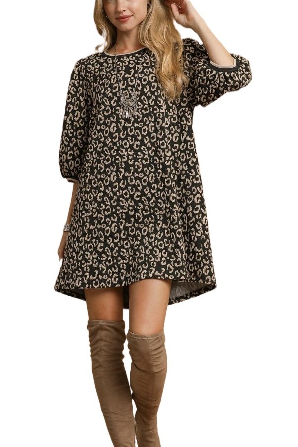 Print Jacquard Mini Dress
