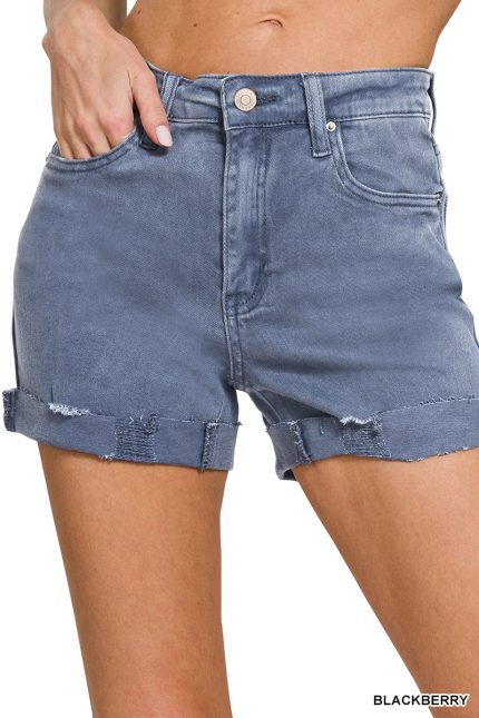 5 Pockets Cuffed Shorts