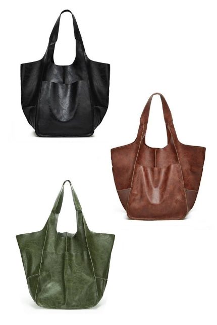 Oversize Large Capacity Soft Vegan Leather Bag